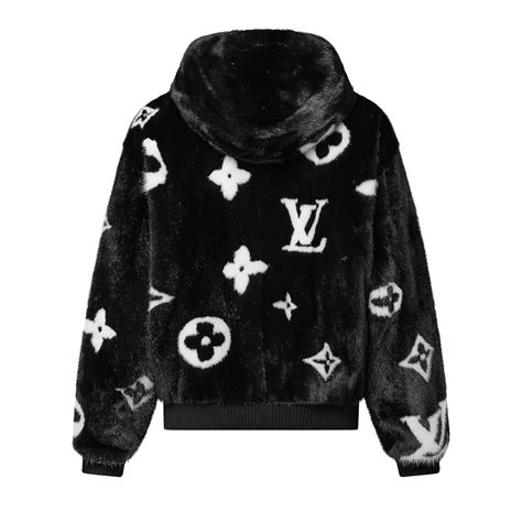 louis vuitton faux fur hoodie|louis vuitton graphic hoodie.